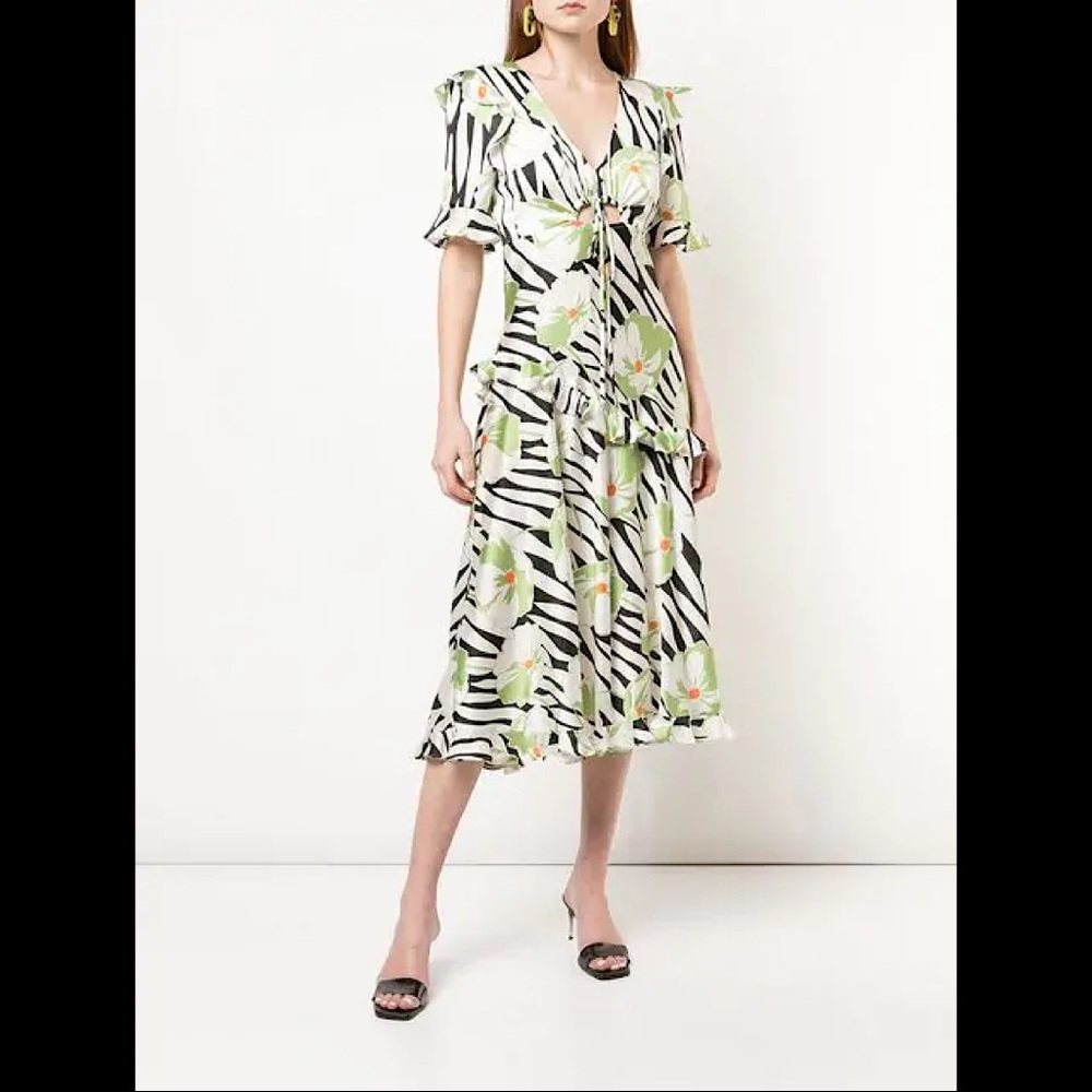 JILL JILL STUART
Tropical Printed Charmeuse Dress